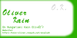 oliver kain business card
